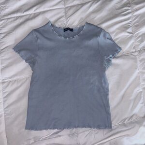 Brandy Melville Light Blue Ruffled Shirt